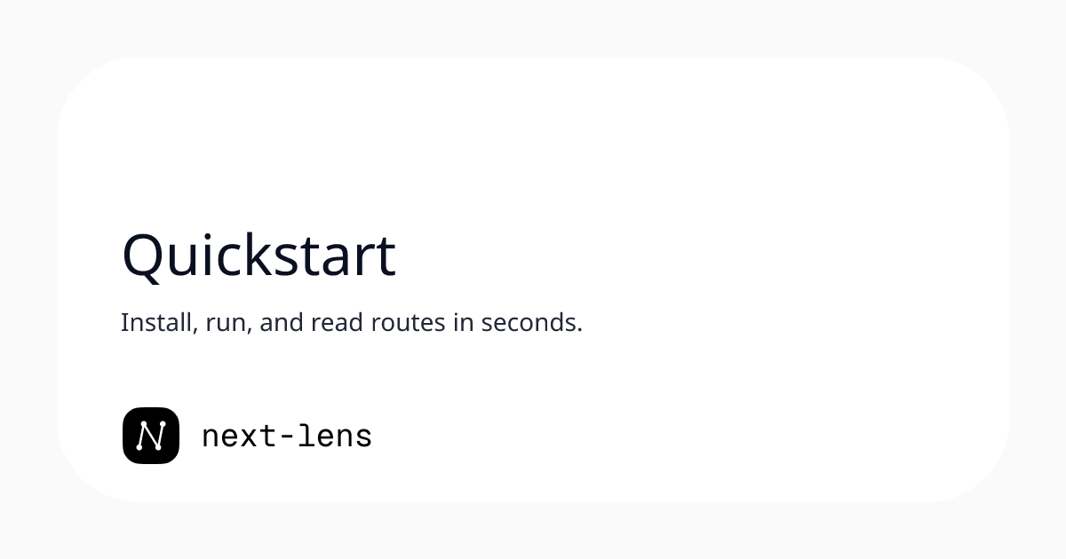 Quickstart | next-lens